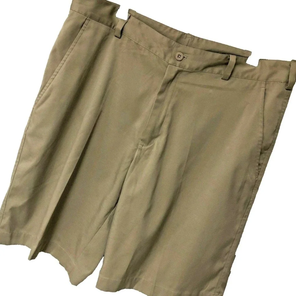 Nike Golf Shorts Dri Fit Performance Wrinkle Stain Resistant Mens 35 Tan‎ 36